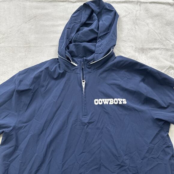 Nike Dallas Cowboys 1/4 Zip Pullover Jacket Windbreaker Medium Packable Hood NEW - Picture 8 of 16